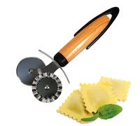 Powersell srls Rotella Tagliapasta in Acciaio Inox con Impugnatura Ergonomica, Taglia Pasta Bilama Liscia e Dentata per Sfoglia a Mano Multifunzionale