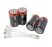 PowerSmart 1,5 V, 5000 mAh, confezione da 4 batterie USB C LR14, al litio