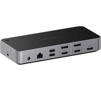 Satechi Triple 4K Display Cablato Dock Nero, Argento [ST-D4KTM-EU]