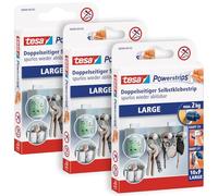 Powerstrips Large in Confezione da 3 - Strisce Biadesive per Il Montaggio di Oggetti Su Superfici Lisce, Fino a 2 Kg di Potenza di Tenuta - 30 Strisce Powerstrips
