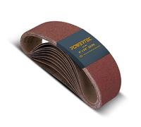 POWERTEC 110030 Nastri abrasivi da 10 x 61 cm, 10 pezzi, grana 180, nastro abrasivo per levigatrice a nastro Makita, nastro oscillante e levigatrice a mandrino
