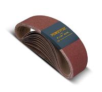 POWERTEC 110060 Nastri abrasivi 4 x 24 pollici | Nastro abrasivo in ossido di alluminio grana 40 | Carta vetrata premium per levigatrice a nastro portatile - Confezione da 10