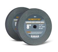 POWERTEC 15517-P2 - Mola in ossido di alluminio con grana 60, 20,3 x 2,5 cm con mandrino da 5/8", confezione da 2