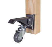 POWERTEC 17002 - Set di 4 rotelle per banco da lavoro, con piastre a sgancio rapido, colore: Nero