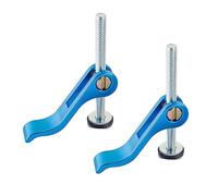 POWERTEC 2 morsetti a camma da 5/16"-18, morsetto a leva con bulloni a T da 7,6 cm, morsetto a T per trapano, tavolo da router, banco da lavoro, macchina CNC, sega troncatrice, accessori per binari a