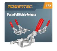 POWERTEC 20304-P4 Push/Pull Quick Release Toggle Clamp 302FM - Capacità di tenuta 136,1 kg, confezione da 4