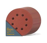 POWERTEC 45000 V 15 "x 8 fori, A/O Hook & Loop abrasivi | 40, 80, 120, 220, 320 grane assortite, confezione da 100