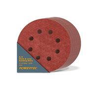 POWERTEC 45004-P2 A/O Hook and Loop 8 Hole Disc, 5 pollici, 40 Grit, 50 PK