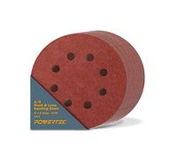 POWERTEC 45006-P2 A/O Hook and Loop 8 Hole Disc, 5 pollici, 60 Grit, 50 PK