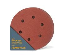 Powertec 45206 a/o Hook and loop 6 hole Disc, 15,2 cm, grana 60, 25 PK
