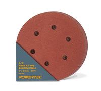 Powertec 45212 a/o Hook and loop 6 hole Disc, 15,2 cm, 120 Grit, 25 PK