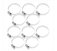 POWERTEC 50107 - Fascette stringitubo a vite senza fine, larghezza banda 1/2", capacità di serraggio da 11/16" a 1-1/4", misura SAE 12, acciaio inossidabile di precisione, confezione da 10