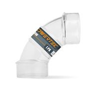 POWERTEC 70336V 2-1/2" OD 90 gradi gomito - ABS plastica connettore collettore di polveri (trasparente)