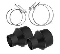 POWERTEC 70352-P2 riduttore a cono con fascette stringitubo a doppio filo da 10,2 cm e 2-1/2", 2 set, nero