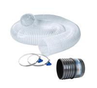 POWERTEC 70414 10,2 x 10 '2 morsetti a chiave e accoppiatore filettato sinistro a connessione rapida da 10,2 cm adatta tubi fognari in PVC a parete sottile da 10,2 cm a tubo di raccolta polvere da