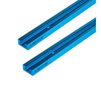 POWERTEC 71118 - Binario a T universale con profilo a doppio taglio da 61 cm, con fori di montaggio preforati, confezione da 2, binario a T per maschere e dispositivi per la lavorazione del legno,