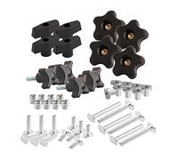 POWERTEC 71173 Kit manopola a T, bulloni filettati 1/4-20 e rondelle, set da 46 pezzi, bulloni a T, accessori per binari a T, per maschere e apparecchi per la lavorazione del legno