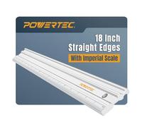 POWERTEC 71213 Righello in alluminio anodizzato per bordi dritti | 45,7 cm | Piastra in metallo lavorata piatta fino a 0 cm sopra i 45,7 cm - Strumenti professionali per la lavorazione del legno