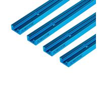 POWERTEC 71371 - Binario a T universale con profilo a doppio taglio da 61 cm, con fori di montaggio preforati, 4 pezzi, binario a T per maschere e dispositivi per la lavorazione del legno, tavolo da