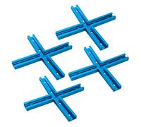 POWERTEC 71609-P4 - Kit di intersezione T-Track da 7,6 cm con fori di montaggio preforati, set da 4 pezzi, per binario universale a T, accessori per binari a T per maschere e apparecchi per la