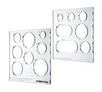 POWERTEC 71622 30,5 x 25,4 cm, set di 2 modelli per cerchi/occhielli - Modelli decorativi in acrilico trasparente per la lavorazione del legno