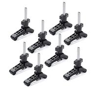 POWERTEC 71661-P4 Mini T Track Hold Down Morsetti per la lavorazione del legno, 3-3/4" x ¾ morsetti in plastica rinforzata con bulloni a T in acciaio, 8 pezzi