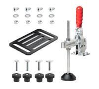 POWERTEC 71702 - Kit con morsetto a levetta verticale e piastra di montaggio per la lavorazione del legno, capacità di tenuta di 226,8 kg con sgancio rapido