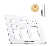 POWERTEC 71869 - Kit di punte per fresa in ottone massiccio con motivo a farfalla 7 in 1, papillon decorativo