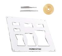 POWERTEC 71869V - Kit di punte per fresa in ottone massiccio con modello a farfalla 7 in 1, papillon decorativo