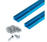 POWERTEC 71887 2 pezzi con profilo a doppio taglio universale T-Track (91,4 cm) con fori preforati per montaggio EZ e 100 viti per legno a testa piatta Phillips #6 x 5/8" (filettatura profonda)