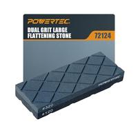 POWERTEC 72124 - Pietra per affilare e appiattire la pietra per affilare, doppia grana (120/320), con scanalature diamantate, extra large, 20,3 x 7,6 cm, 1 pezzo