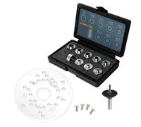 POWERTEC 72148 - Set di 10 guide per mozzi modello router da 5/16 a 1 pollice, adatto per router per cavi Porter e scheda madre per router da 5-3/4 pollici di diametro, pin