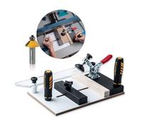 POWERTEC 72256 Slitta a guida con punta di fresatura a smusso a 45 gradi, guida di taglio preciso e punta di fresatura in carburo di tungsteno con gambo da 12,7 (diametro di taglio 30,1 mm, profondità