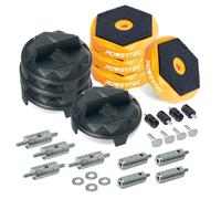 POWERTEC 72348 Bench Dog Puck Kit, include ponti di finitura, connettori e riser con rondelle, protegge il pezzo da graffi, ideale per levigare, instradare, rifinire e dipingere