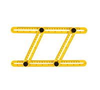 POWERTEC 80002 Strumento universale per sagome angolari, strumento ottimizzato per sagomatura angolare, righello multi angolo in plastica, facile da usare, regalo perfetto per negozi di falegnameria,