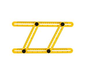 POWERTEC 80002 Strumento universale per sagome angolari, strumento ottimizzato per sagomatura angolare, righello multi angolo in plastica, facile da usare, regalo perfetto per negozi di falegnameria,