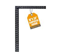 POWERTEC 80008 - Squadra per inquadratura in acciaio con tavolini da falciare, utensile a forma di L da 40,6 x 61 cm, colore: nero