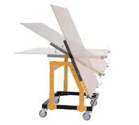 POWERTEC Carrello di trasferimento con piano inclinabile, supporto multiuso per negozio mobile, capacità 99,8 kg, altezza regolabile da 78,7 a 94 cm, ruote in TPR da 10,2 cm, 2 ruote con freno 2 senza