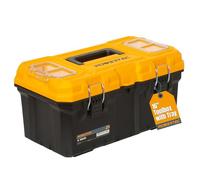 POWERTEC Cassetta degli attrezzi da 40,6 cm con vassoi, chiudibile a chiave, con chiusura in metallo, organizer, portaoggetti portatile per attrezzi, parti di piccole o medie dimensioni (72119)