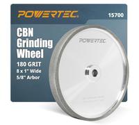 POWERTEC CBN Mola da 20,3 cm con grana 180, mola per affilare utensili HSS, set di utensili per tornio e scalpello, 20,3 x 2,5 cm di larghezza, 5/8" pergolato da banco per smerigliatrice da banco, 1