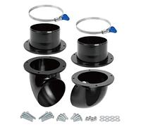 POWERTEC Cyclone 70292V - Kit separatore a gomiti e accoppiatori per la lavorazione del legno, 10,2 cm, colore: nero