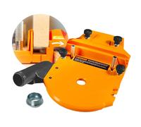 POWERTEC Dado Jig per tagli di precisione Dado | Recinzione regolabile, raccolta polvere integrata, compatibile con guide POWERTEC e della maggior parte delle principali marche, morsetti per bordi e