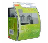 POWERTEC KIT 2 LAMPADINE LONG LIFE H4 12V 60/55W DUO DURATA 1500 h CIRCA