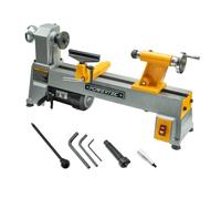 POWERTEC Mini tornio per legno da banco da 10 "x 18" - 1/2HP, tornio in ghisa a 5 velocità con cono MT2 per tornitura penne, ciotole, mandrini e progetti in legno fai-da-te (LT1018V)