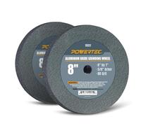 POWERTEC Mola in ossido di alluminio 15521-P2, grana 80, 20,3 x 2,5 cm con mandrino da 5/8", confezione da 2