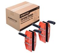 POWERTEC Morsetti per il trasporto di pietre a doppia mano per lastre, vetro, compensato e granito, strumento di sollevamento a doppia mano per pannelli resistenti, confezione da 2 (72008)