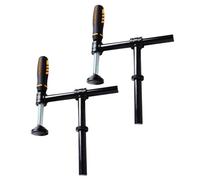 POWERTEC Morsetto a vite 71772-P2 180°, adatto per fori da banco per cani da 3/4", serie morsetti per lavorazione del legno, confezione da 2