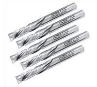 POWERTEC Punta per fresa a spirale a compressione da 1/4", gambo da 1/4", in carburo con lunghezza di taglio 4,5 cm e lunghezza di taglio 5,3 cm. Adatto per router CNC, router portatile, tavolo router