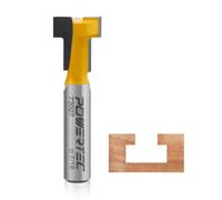 POWERTEC Punta per fresa a T con punta in carburo da 1,2 cm di diametro, con codolo da 1/4", per lavorazione del legno e utensili CNC, fresa per scanalatura a T per bulloni a T (73027)