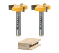 POWERTEC Punta per fresa per appiattimento lastre, CNC e superficie con gambo da 1/4", diametro 2,5 cm, profondità di taglio 1/4", punta per pialla per fresa del router, perfetta per superfici